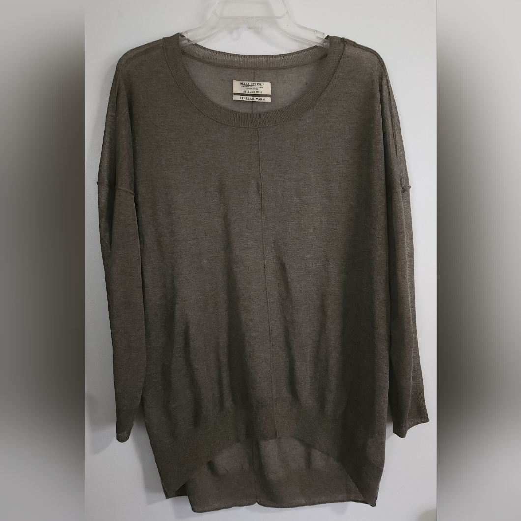 Allsaints Galaxy Scoop Hem Jumper Size 8 Us Italian Yarn *Read